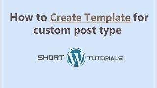 How to create template for custom post type