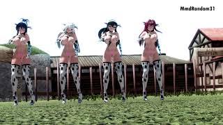 [MMD] LAYSHA - Chocolate Cream  Moyako, Rias, Akeno and Fubuki