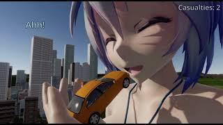 MMD Giantess Miku Grows to Compete With Rin - Part 28