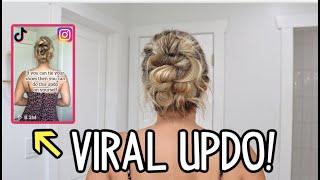 IF YOU CAN TIE A SHOE, YOU CAN DO THIS UPDO! Viral Updo Hack | Easy Updo | Hair Tutorial