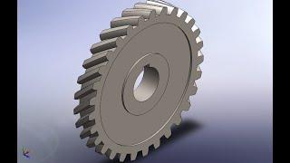 Helisel Dişli Çizimi Solidworks - Helical Gear Design