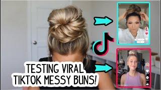 TESTING VIRAL TIK TOK MESSY BUNS!