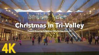 [4K] San Ramon Christmas Walk, City Center Bishop Ranch, Tri-Valley, California, San Francisco POV
