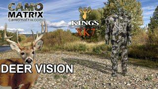 King's Camo XK7 hunting camo in Human and Deer Vision on 14 Backgrounds