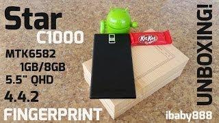 Star C1000 Real Fingerprint MTK6582 1.3GHz 1GB/8GB 4.4.2 Kitkat 3G GPS - Unboxing!