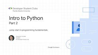 Intro to Python - Part 2