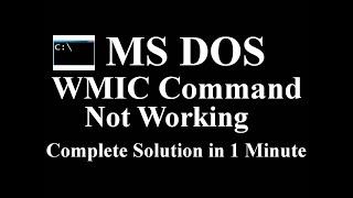 WMIC Command in Cmd Prompt ||WMIC Command Not Working|| CMD in Hindi