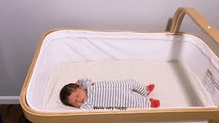 Cute Baby sleeps in new smart crib in 2 minutes!