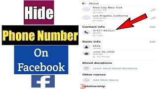 How To Hide Phone Number On Facebook