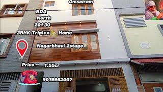 #504A #BDA #20×30 #North #600sqft #3BHK #Triplex  #Home in #Nagarbhavi 2stage #9019962007