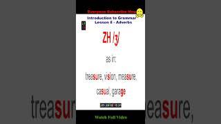 Consonant Digraph "ZH" Sound as in Treasure, Garage ... Learn Phonics to Read English #phonics