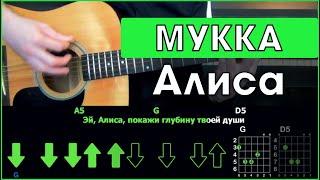 МУККА - Алиса | Разбор песни на гитаре | Табы, аккорды и бой