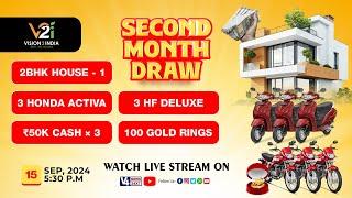 VISION 2 INDIA || SECOND MONTH  DRAW || V4NEWS LIVE