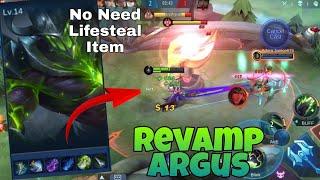 INSANE LIFESTEAL WITHOUT LIFESTEAL ITEM | REVAMP ARGUS GAMEPLAY MOBILE LEGENDS: BANG BANG