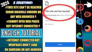 This Site Can't Be Reached Error Chrome Android || Cannot Open Web Pages But Internet Connected Fix