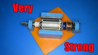 How to make a powerful DC motor from 220V Ac motor's rotor | How dose Brushed DC motor work?