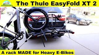 E-bikes on the Thule Easy Fold XT 2 bike rack.  Made specifically for heavy E-Bikes.