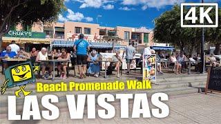 TENERIFE Playa Las Vistas - LOS CRISTIANOS - 4K Walking Tour