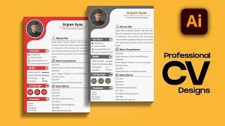 How to Design Creative and Job Wining Resume in Adobe Illustrator   CV Design