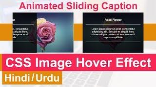 CSS Image Hover Effect with Sliding Caption (Hindi/Urdu)