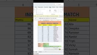 Advanced Excel | Dynamic INDEX +| MATCH + MATCH | #exceltips #excel #vlookup#trending#shorts#MATCH