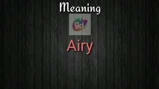 Airy Meaning with Pronunciation||Googul Dictionary||