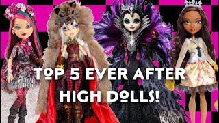 MY TOP 5 FAVORITE EVER AFTER HIGH DOLLS OF ALL TIME | Tier lists with Lizzie