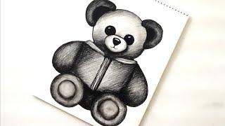How to draw a Teddy bear easy with pencil drawing/How to draw a cute Teddy bear step by step
