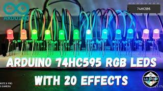 arduino rgb led projects with 20 Effects | 74hc595 projects