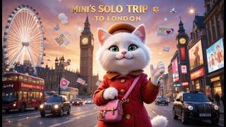 Mini’s Solo Trip to London ️ | A Cute Cat’s Magical Travel Adventure!| #cat #ai #cartoon #trip