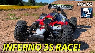 Kyosho Inferno Neo 3.0 VE Brushless RC Car on a Halko 3S Race Day!