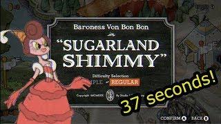 Cuphead Speedrun - Sugarland Shimmy Regular (0:37)