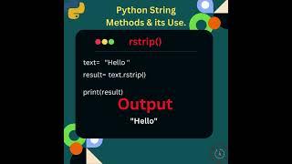 Exploring Python String Methods 'rstrip()'  #python  #coding  #interview #pythontutorial