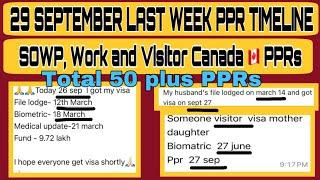 Last week important PPR Timeline Today | Sowp, Work and Visitor visas PPR request timeline Canada.