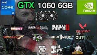 Geforce GTX 1060 6GB + i7 6700 Benchmark 1080p Test in 12 Game 2022-2023