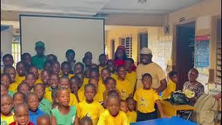 Students from Saints Anglican Primary School in Lagos, Nigeria, chanting Save Our Seas.