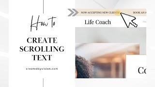 How to Create Scrolling Text on WIX- NO Coding Experience Needed