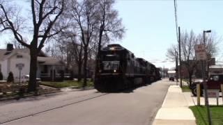 Northbound NS freight at Warsaw, IN