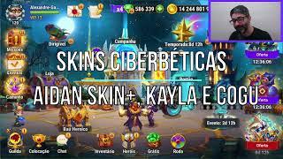 Análise das Novas Skins Cibernéticas: Aidan Skin+, Kayla, Cogu e Mélio, em Hero Wars Alliance