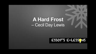 A Hard Frost  by Cecil Day Lewis. Matric - Grade 12 Poetry explained by @EssopsElessons