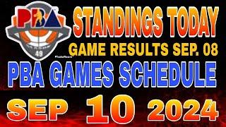 PBA Standings today as of September 8, 2024 | PBA Game results | Pba schedule September 10, 2024