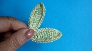 Вязание крючком - Как вязать листики How to crochet leaf  Урок 309