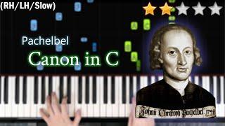 Canon in C | Johann Pachelbel | EASY SLOW Piano Tutorial 