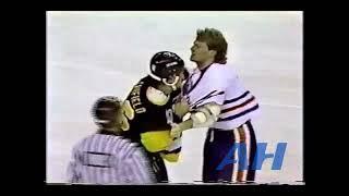 NHL Dec. 3, 1991 Edmonton Oilers v Pittsburgh Penguins (R) Dave Manson v Jay Caufield