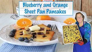 Make Blueberry and Orange Sheet Pan Pancakes with me. #cooking