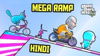 MEGA RAMP CHALLENGE Ft. OGGY, MODI... | GTA 5 [FUNNY/HINDI] | Hitesh KS