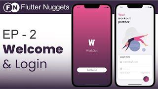 Flutter UI Design - Welcome and Login Screen 2/2