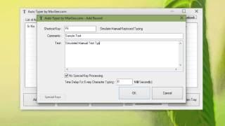 Automatic Text Typing Software Controlled with Keyboard Shortcut