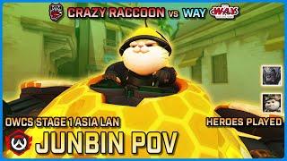 [ JunBin ] Crazy Raccoon vs WAY | Asia LAN Stage 1 | OWCS