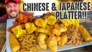 Massive "Twin Dragon" Japanese Hibachi and Chinese Food Challenge!!